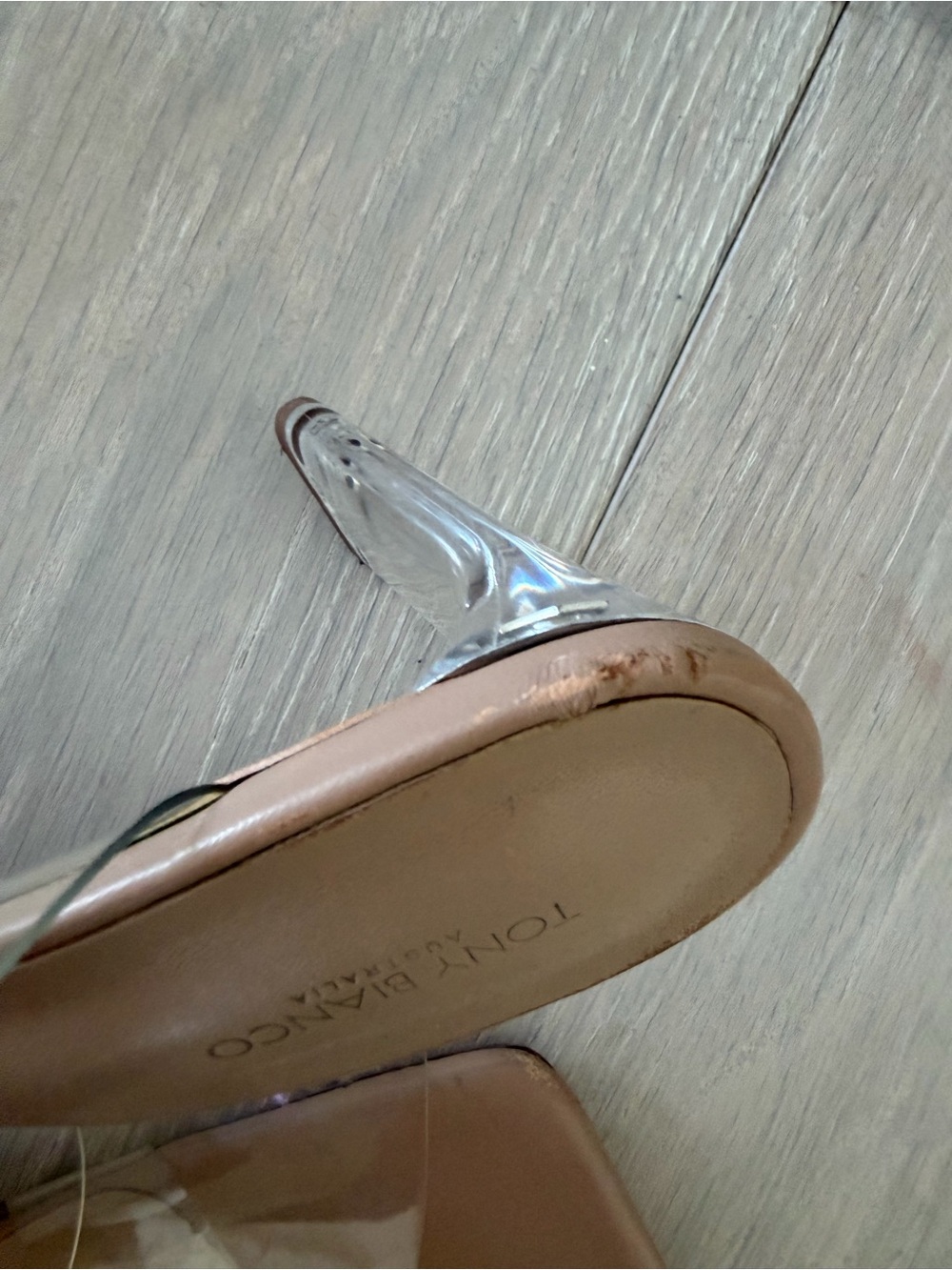 Tony Bianco Nude Clear Double-Strap heels - Picture 5 of 7